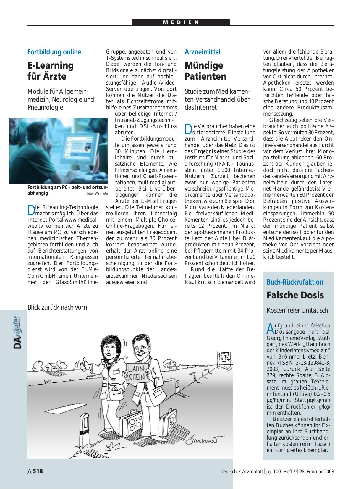 Vorschauseite 1: Arzneimittel: Mündige Patienten