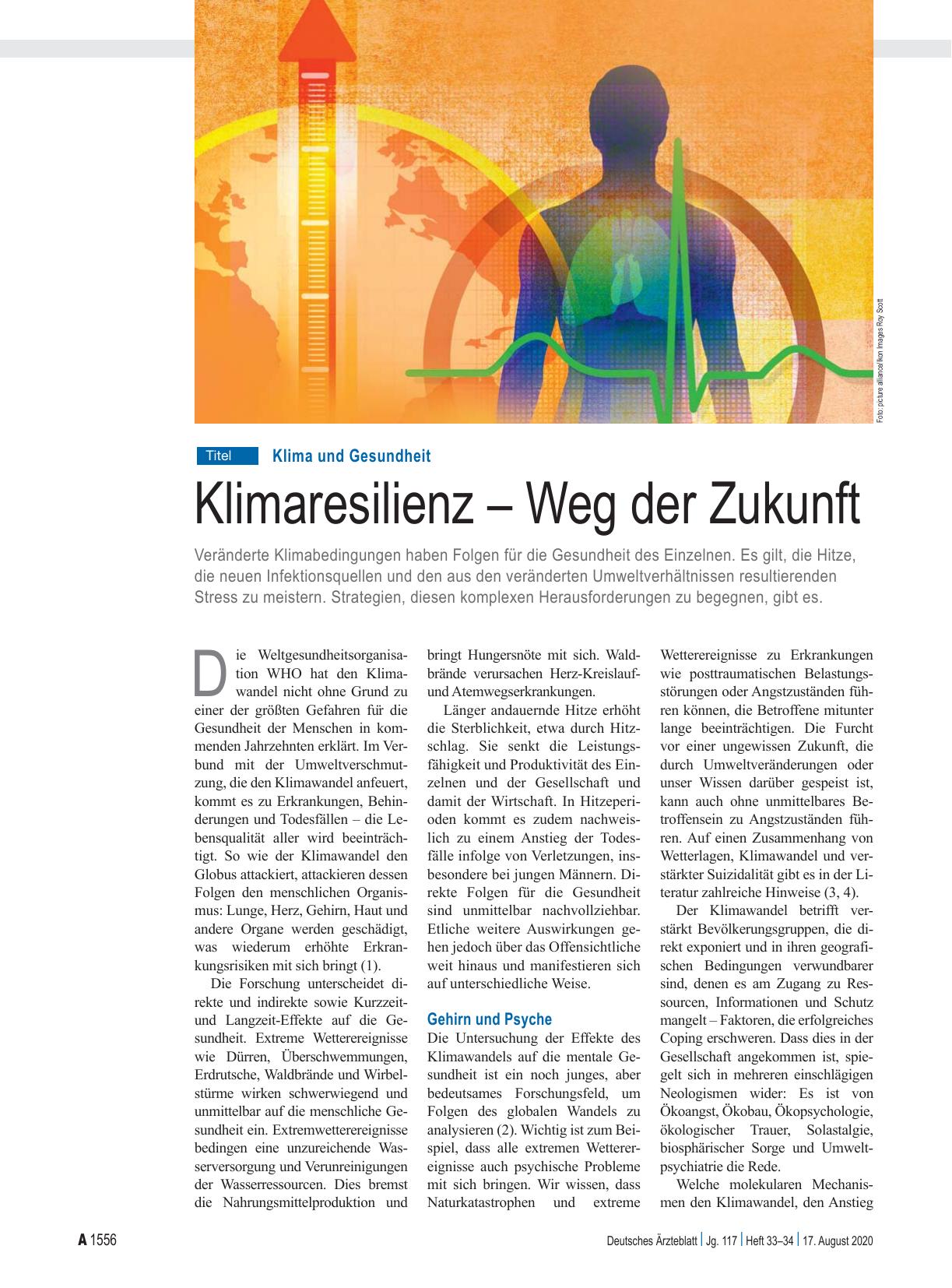 Vorschauseite 1: Klima und Gesundheit: Klimaresilienz – Weg der Zukunft
