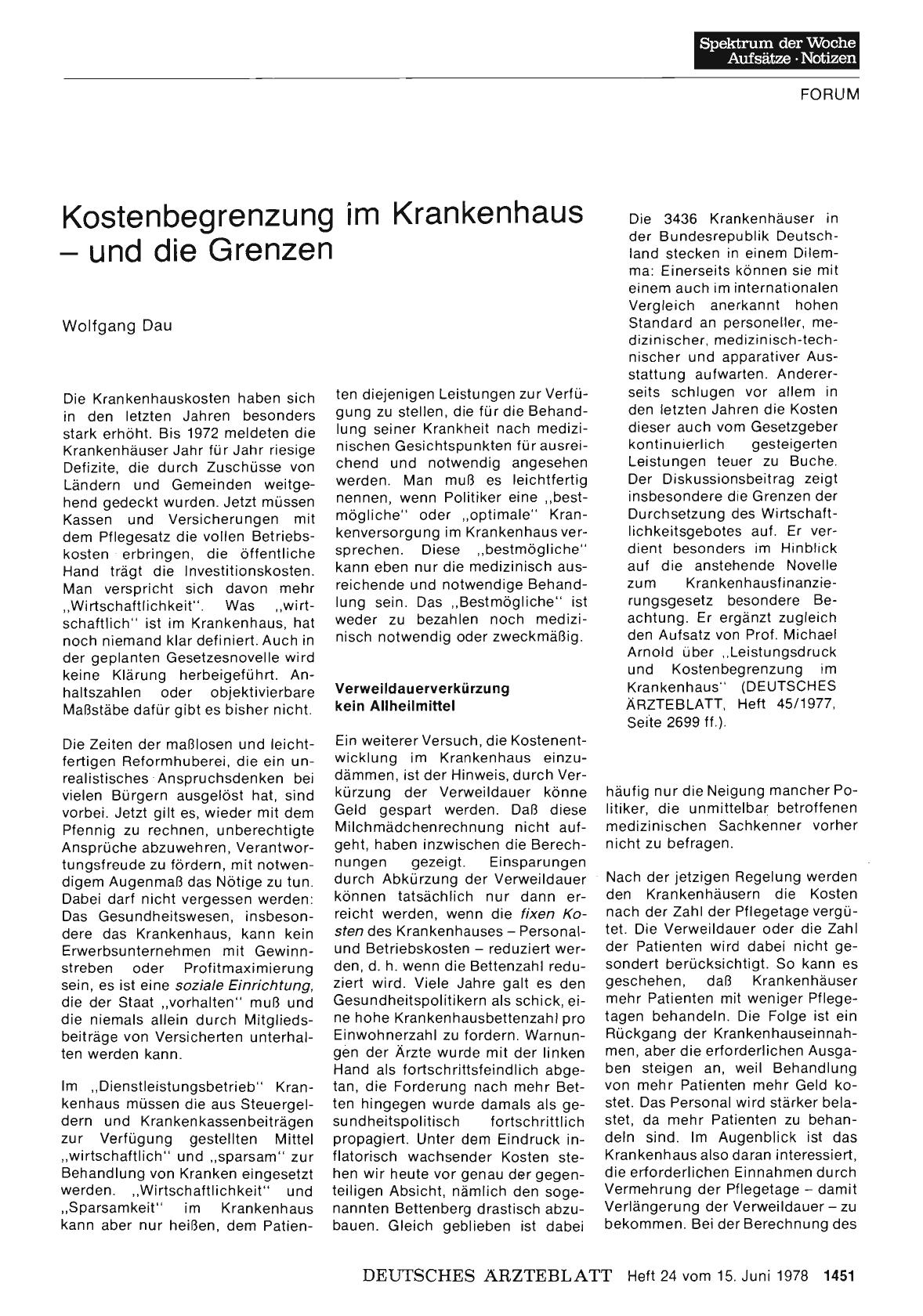 Vorschauseite 1: Kostenbegrenzung im Krankenhaus — und die Grenzen
