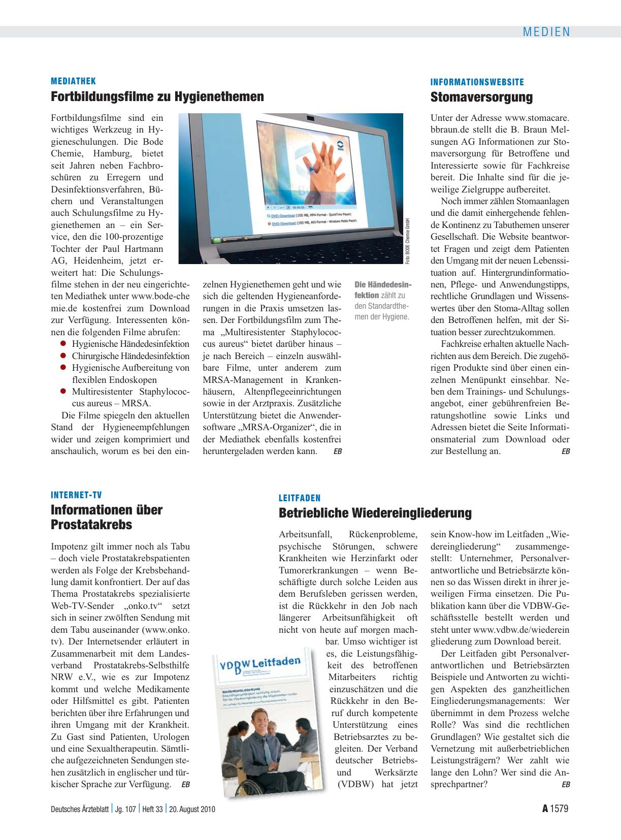 Vorschauseite 1: Internet-TV: Informationen über Prostatakrebs