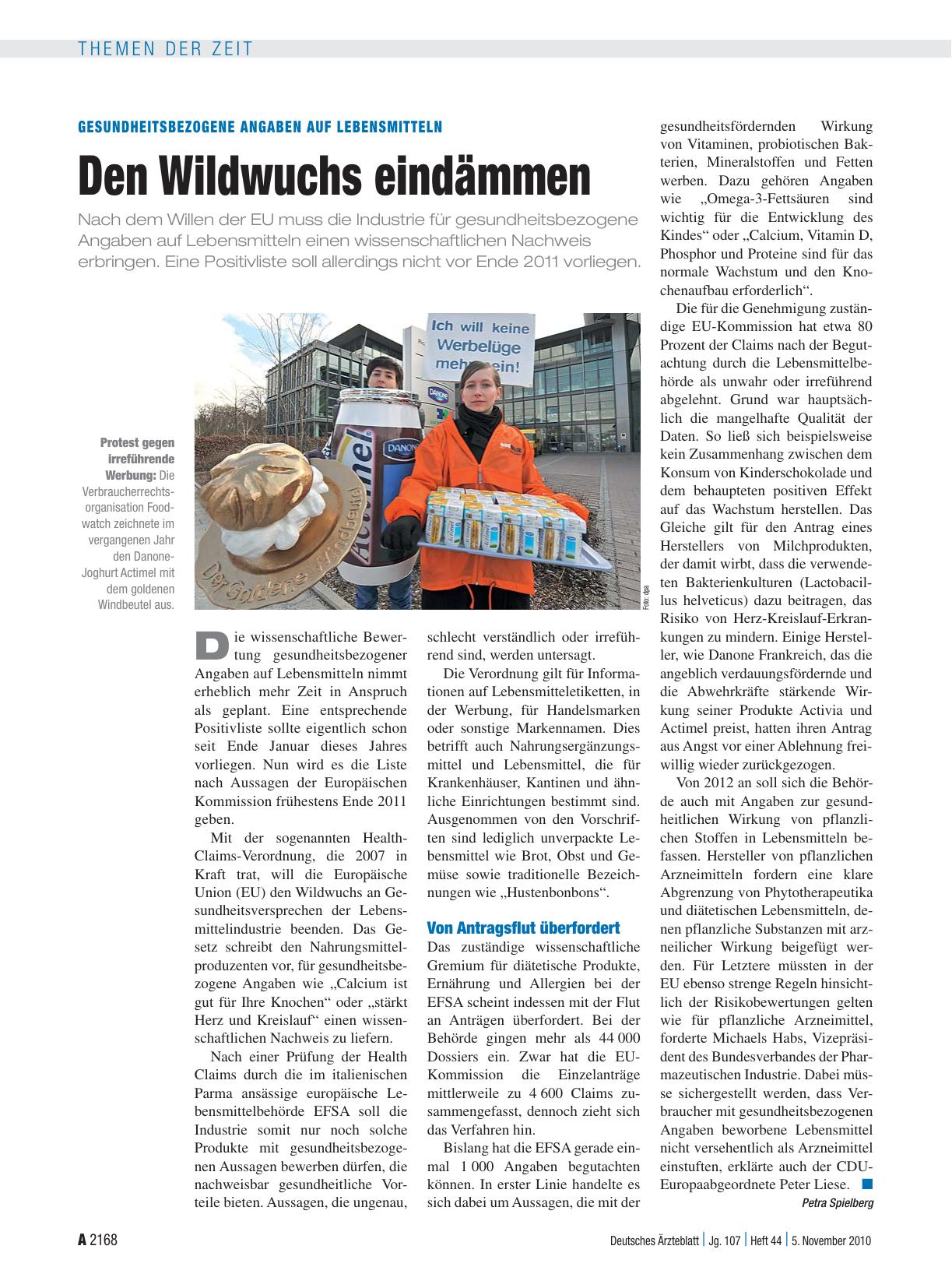 Vorschauseite 1: Gesundheitsbezogene Angaben auf Lebensmitteln: Den Wildwuchs eindämmen