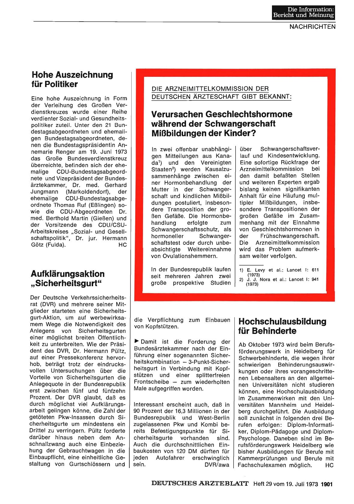 Vorschauseite 1: Hohe Auszeichnung für Politiker