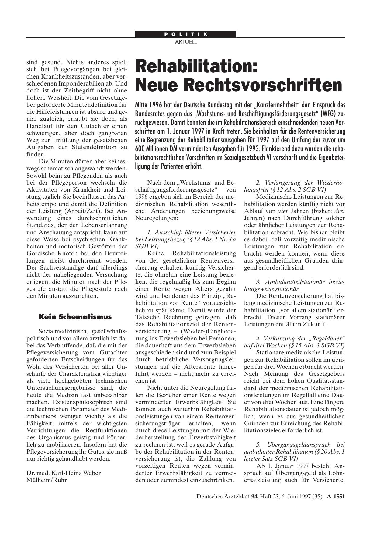 Vorschauseite 1: Rehabilitation: Neue Rechtsvorschriften