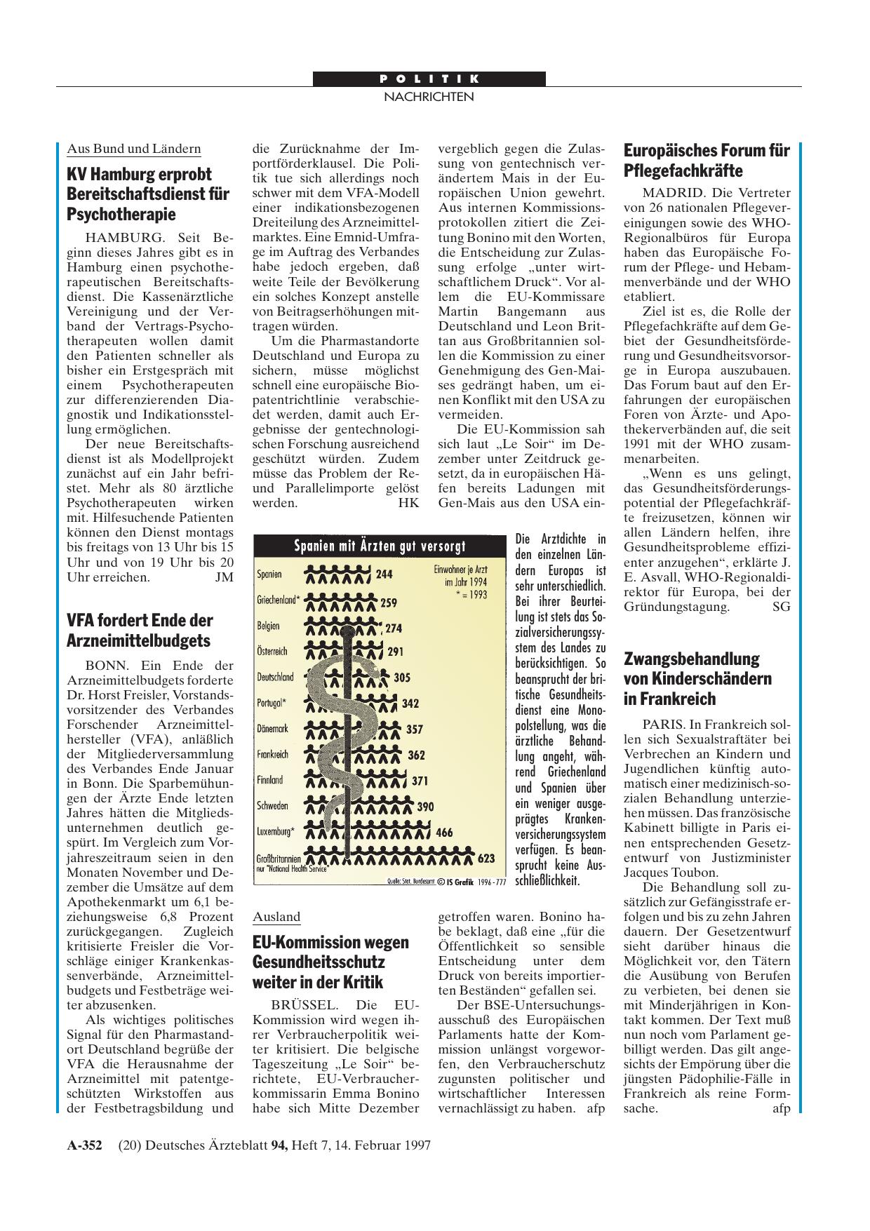 Vorschauseite 1: KV Hamburg erprobt Bereitschaftsdienst für Psychotherapie