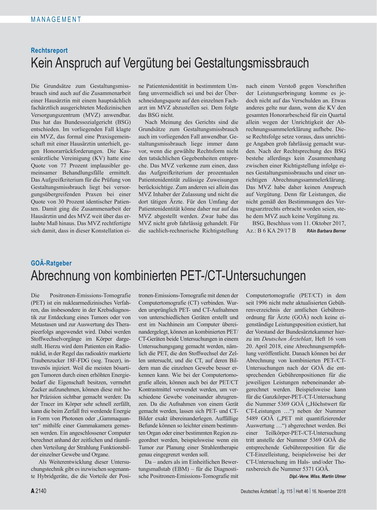Vorschauseite 1: Rechtsreport: Kein Anspruch auf Vergütung bei Gestaltungsmissbrauch
