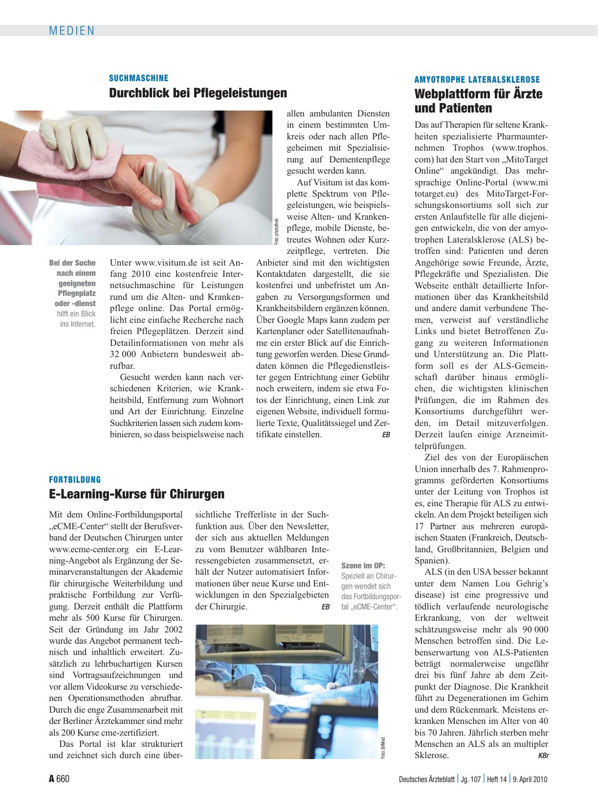 Vorschauseite 1: Fortbildung: E-Learning-Kurse für Chirurgen