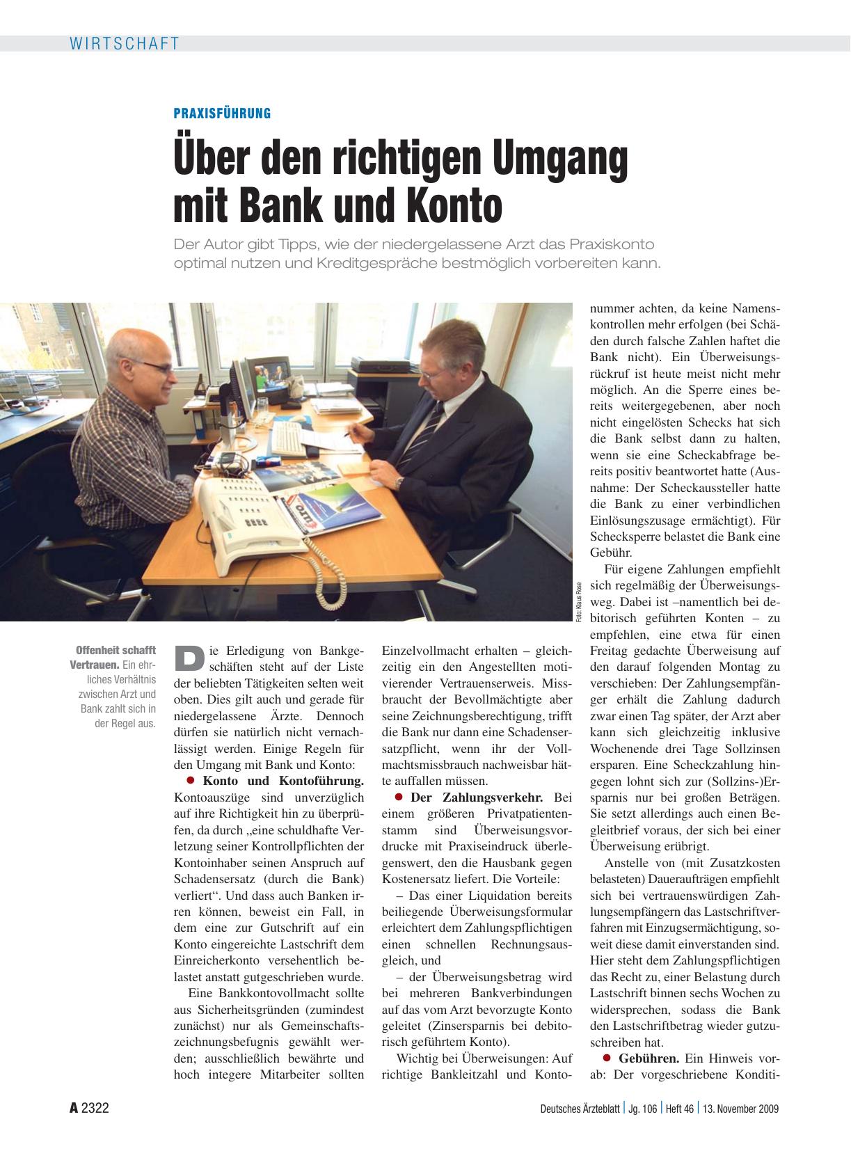 Vorschauseite 1: Praxisführung: Über den richtigen Umgang mit Bank und Konto