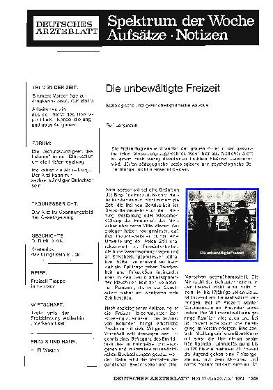 Vorschauseite 1: Die unbewältigte Freizeit