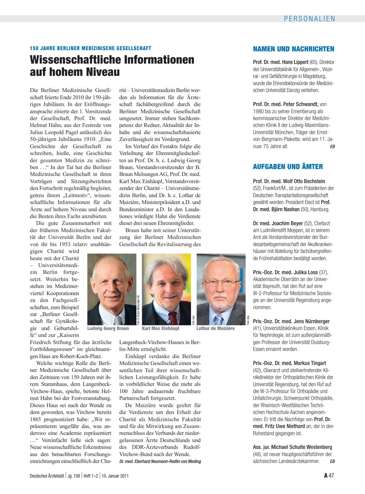 Vorschauseite 1: Namen und Nachrichten