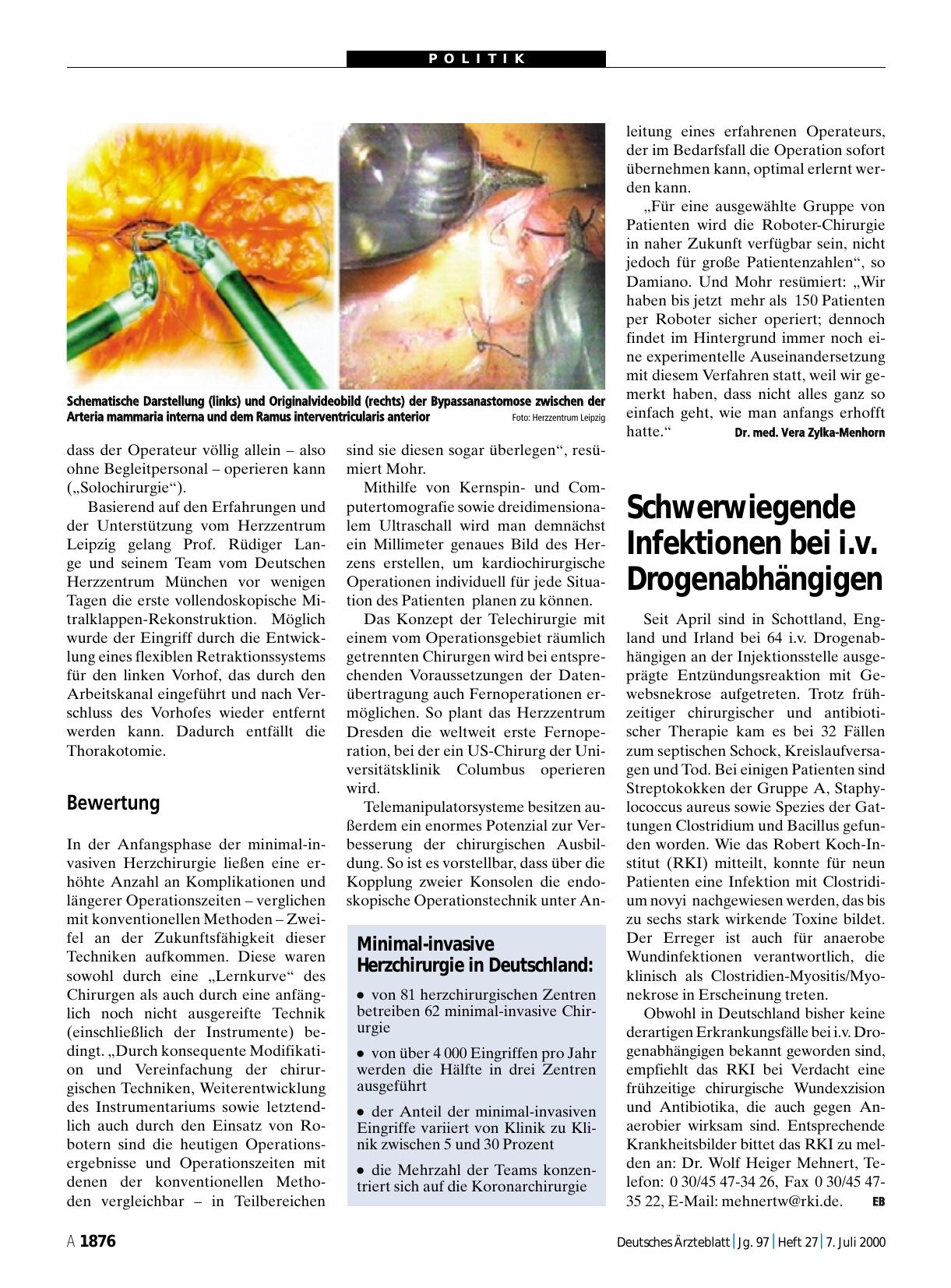 Vorschauseite 1: Schwerwiegende Infektionen bei i. v. Drogenabhängigen