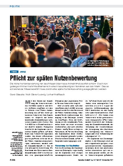 Vorschauseite 1: AMNOG: Pflicht zur späten Nutzenbewertung