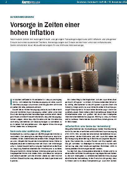 Vorschauseite 1: Altersversorgung: Vorsorge in Zeiten einer hohen Inflation