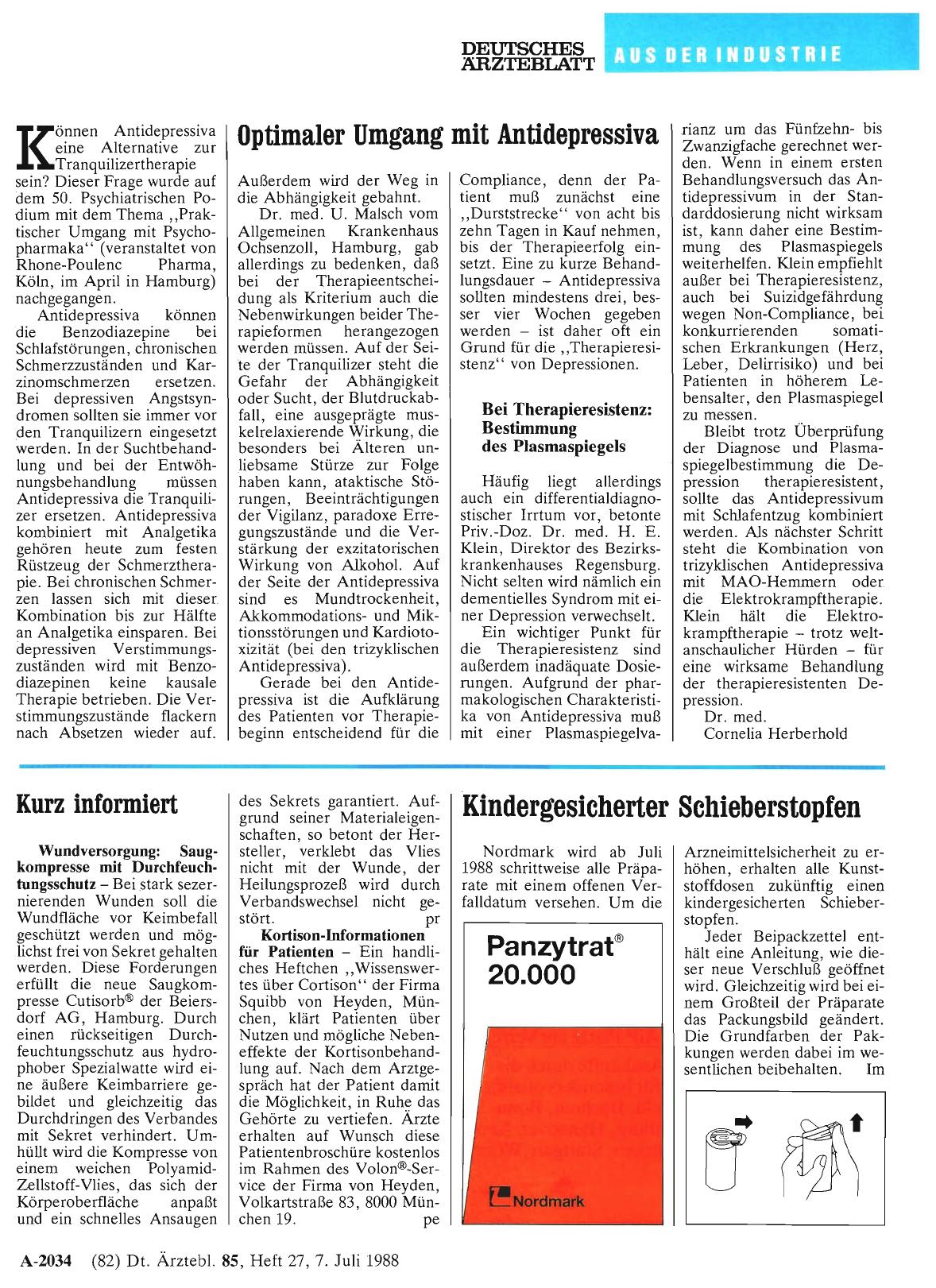 Vorschauseite 1: Optimaler Umgang mit Antidepressiva
