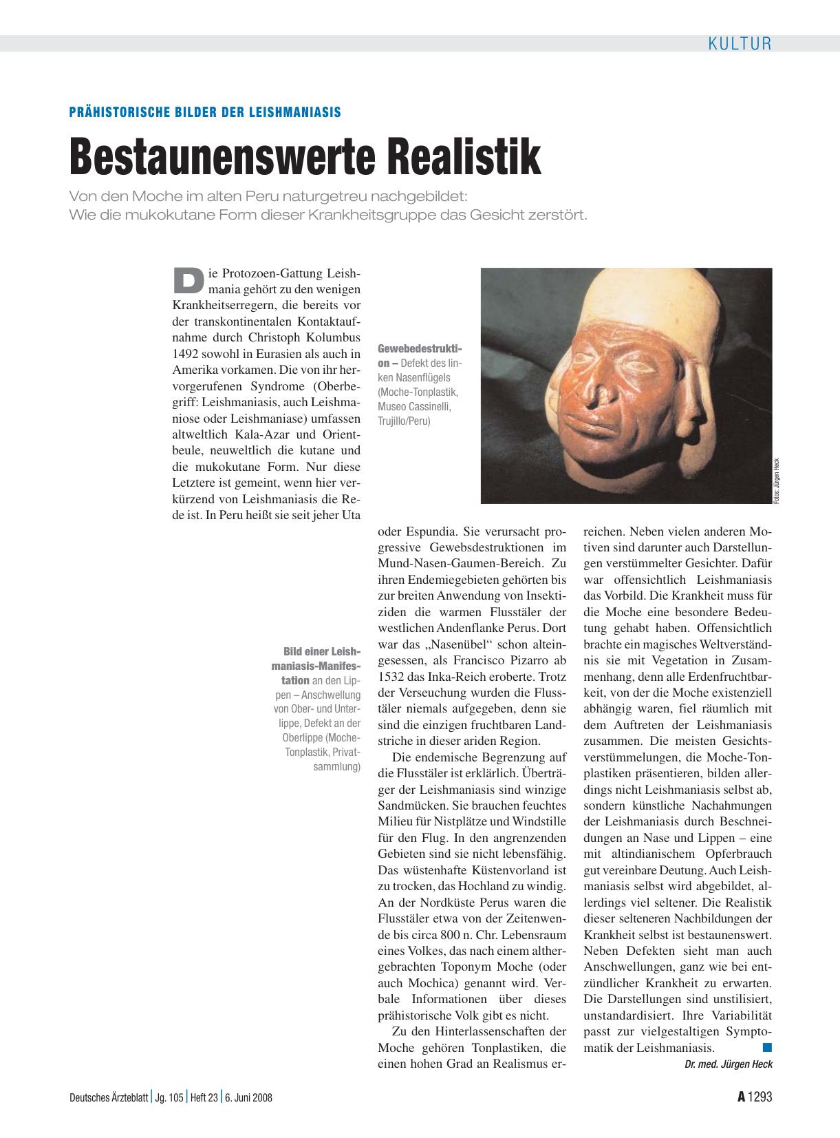 Vorschauseite 1: Prähistorische Bilder der Leishmaniasis: Bestaunenswerte Realistik