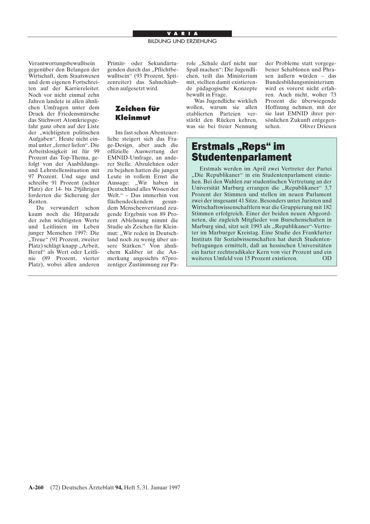 Vorschauseite 1: Erstmals „Reps“ im Studentenparlament