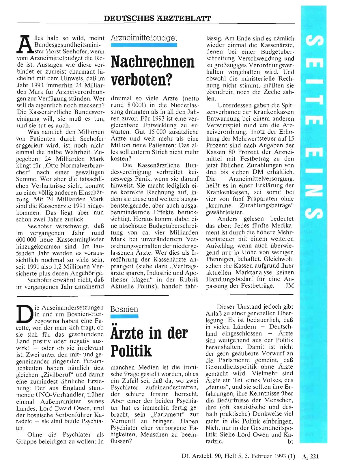 Vorschauseite 1: Bosnien: Ärzte in der Politik