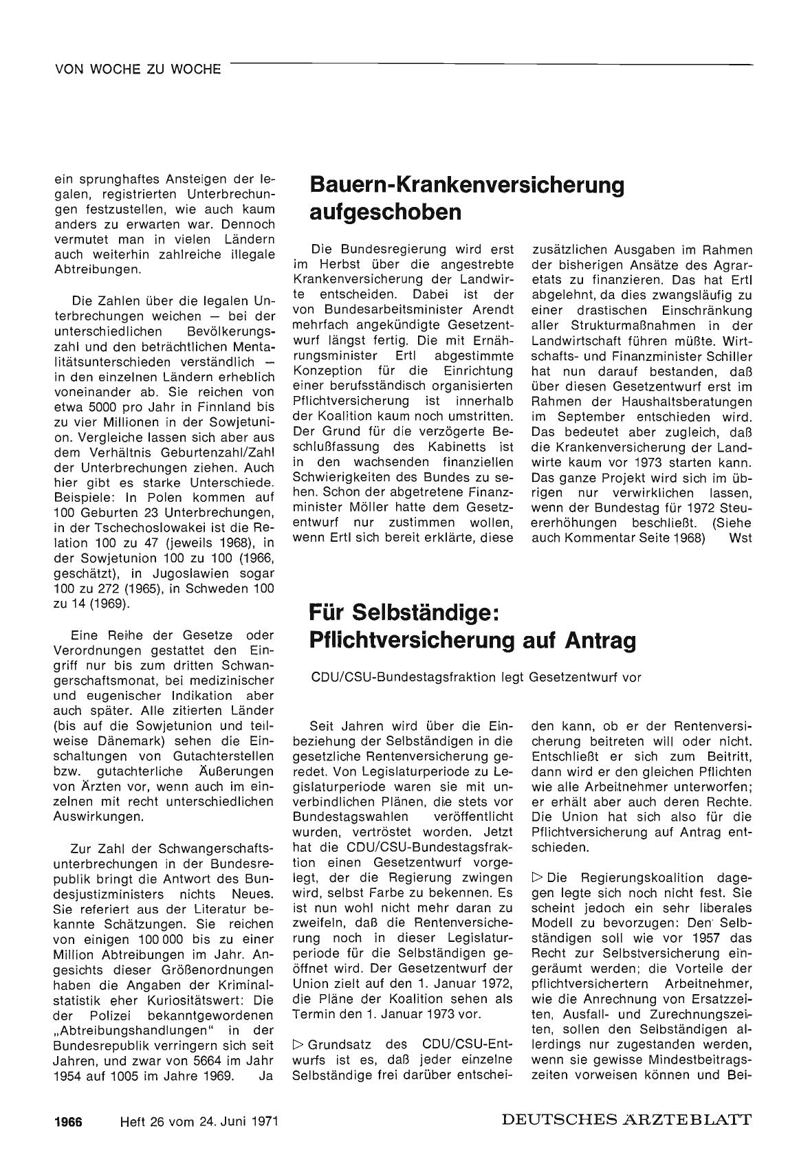 Vorschauseite 1: Bauern-Krankenversicherung aufgeschoben