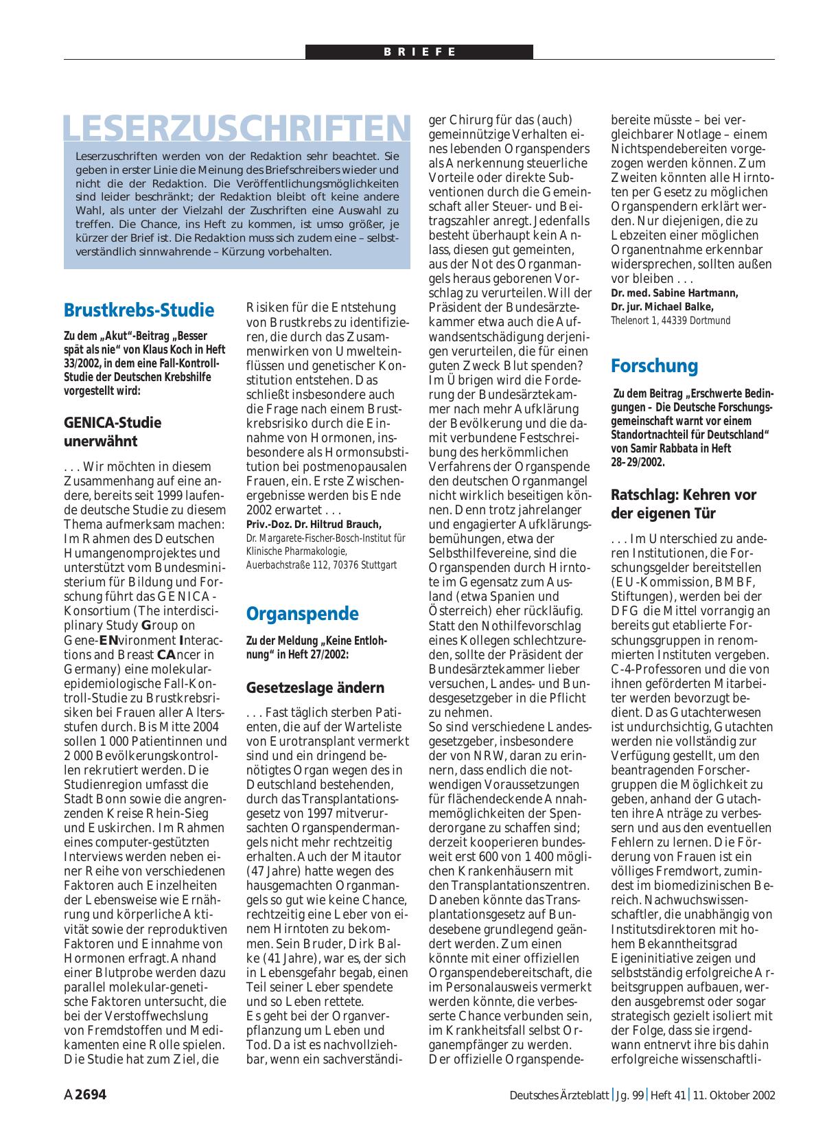Vorschauseite 1: Organspende: Gesetzeslage ändern