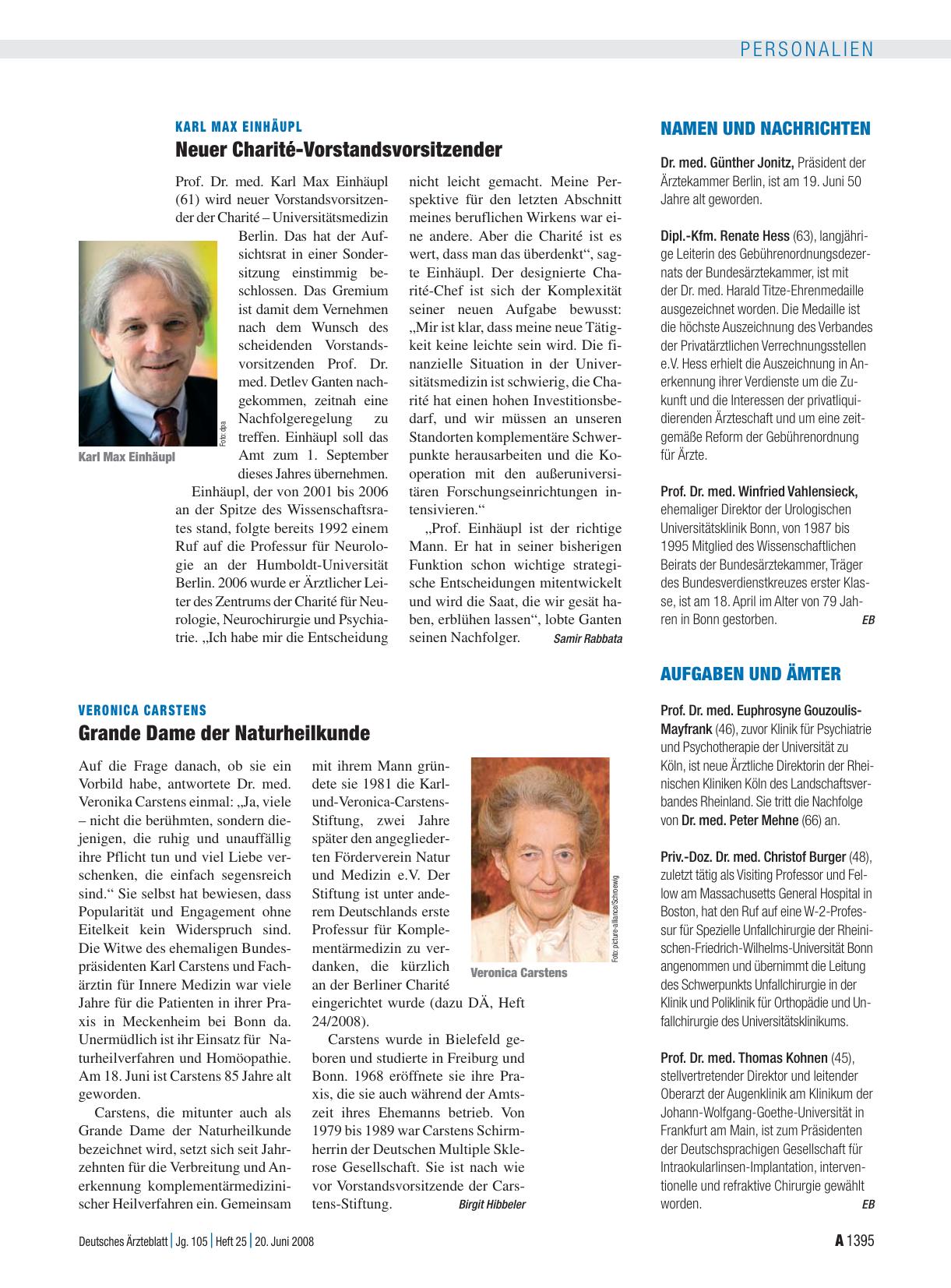 Vorschauseite 1: Namen und Nachrichten