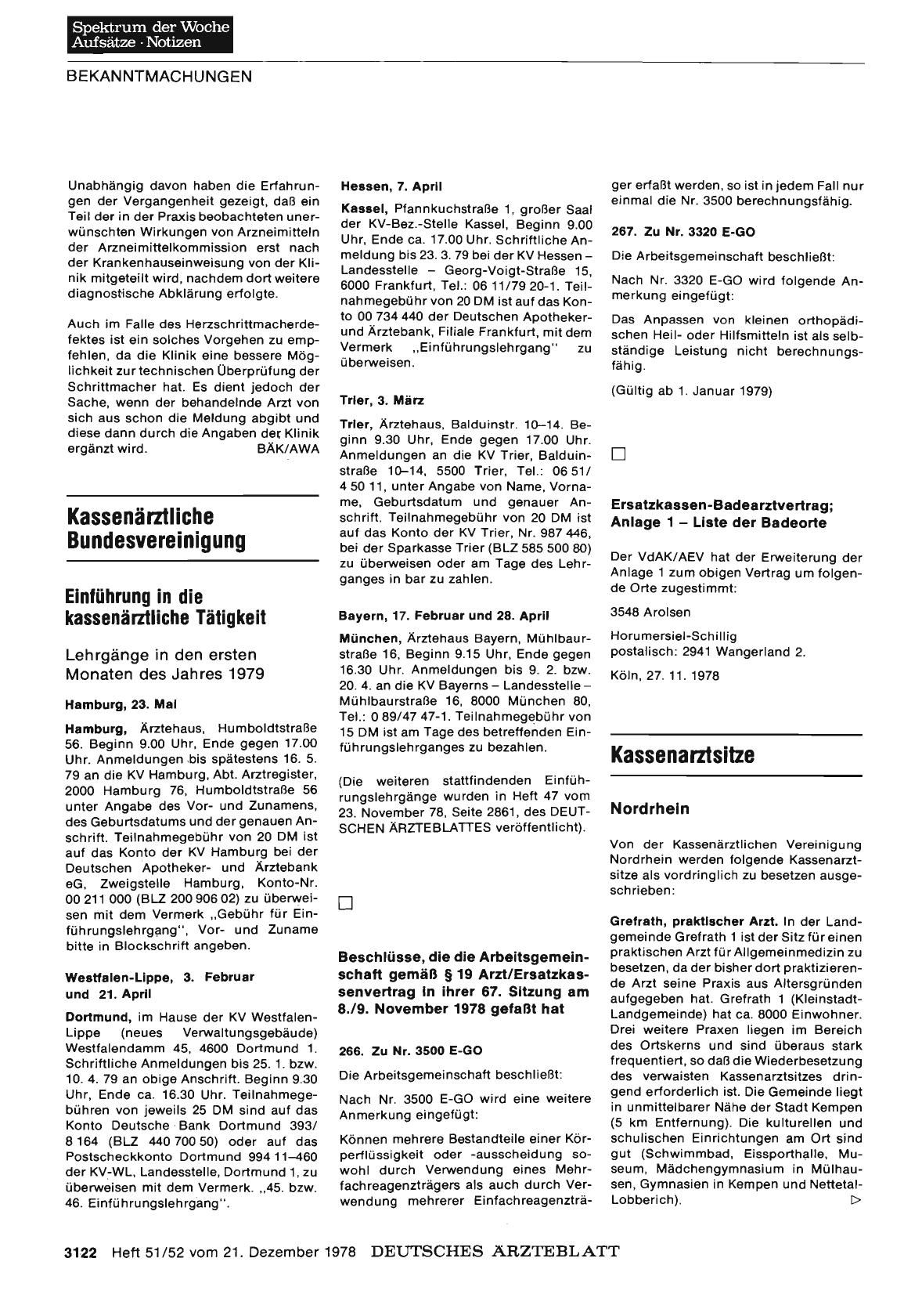 Vorschauseite 1: Kassenärztliche Bundesvereinigung: Kassenarztsitze