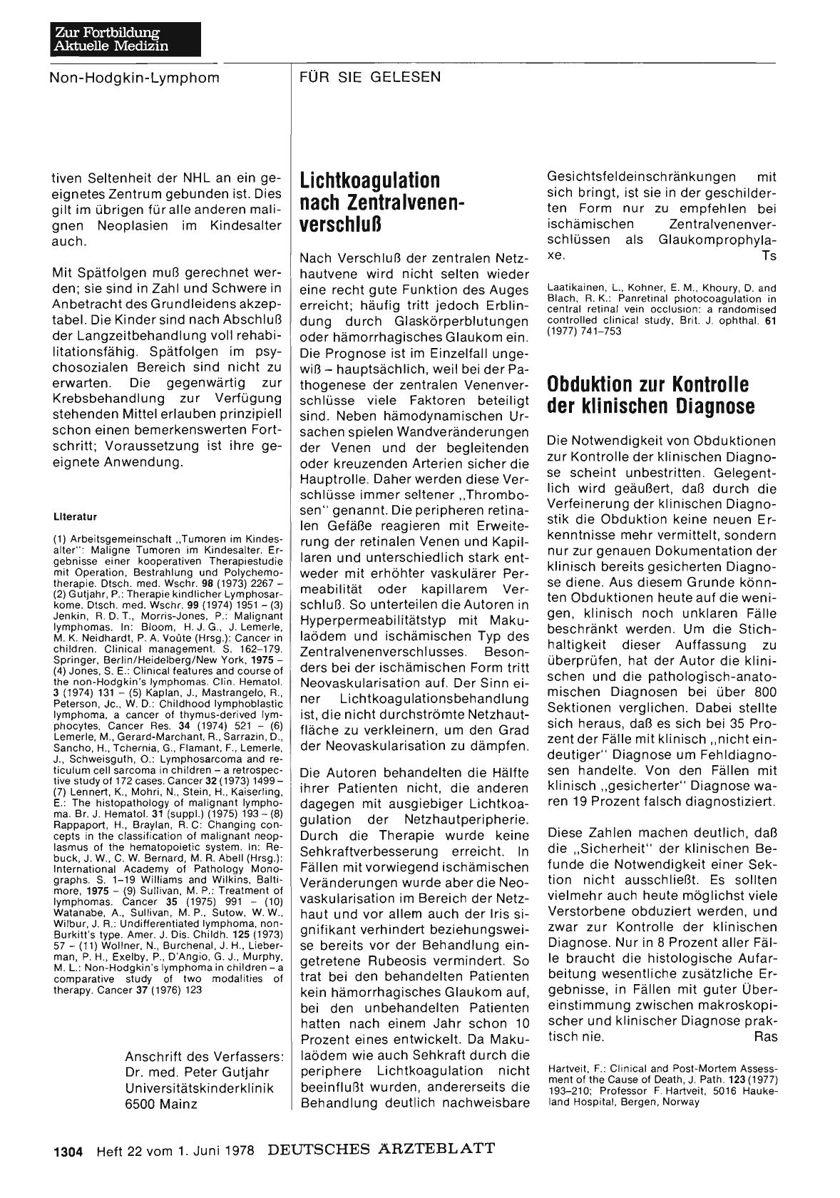 Vorschauseite 1: Obduktion zur Kontrolle der klinischen Diagnose