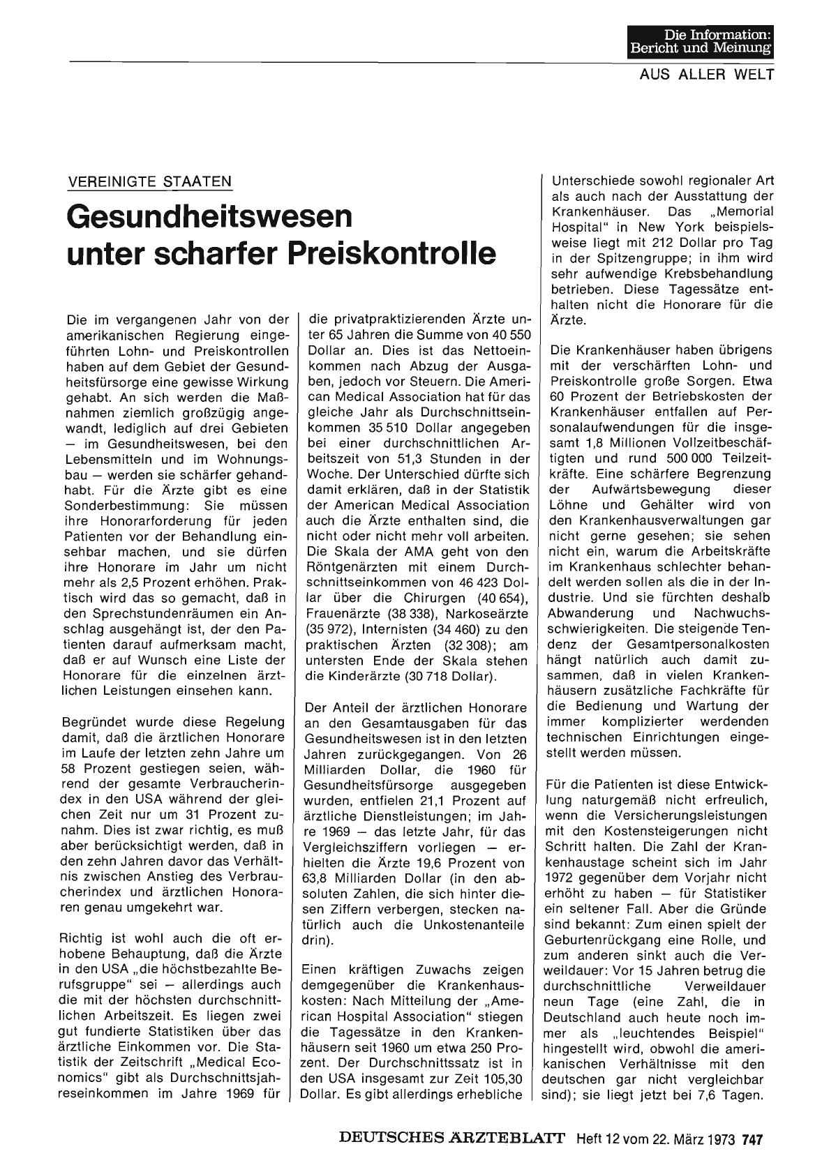 Vorschauseite 1: Vereinigte Staaten: Gesundheitswesen unter scharfer Preiskontrolle