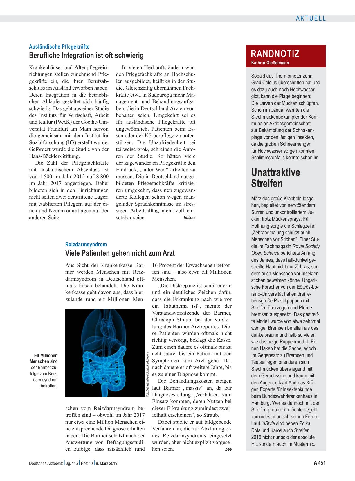 Vorschauseite 1: Reizdarmsyndrom: Viele Patienten gehen nicht zum Arzt
