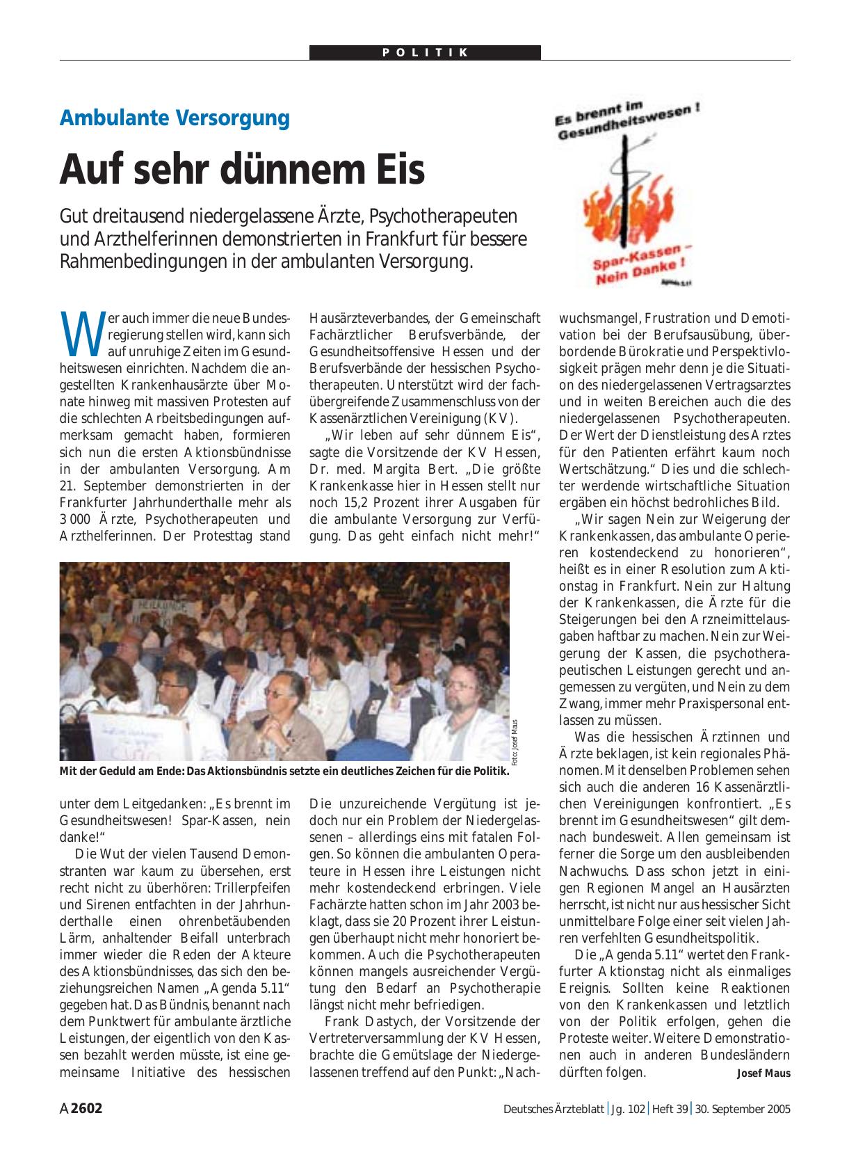 Vorschauseite 1: Ambulante Versorgung: Auf sehr dünnem Eis