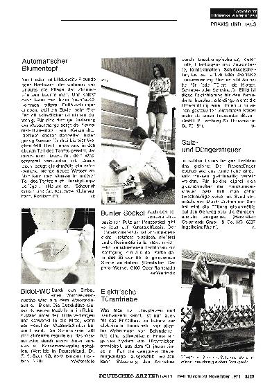 Vorschauseite 1: Automatischer Blumentopf, Bidet-WC, Bunter Sockel, Elektrische Türantriebe, Salzund Düngerstreuer