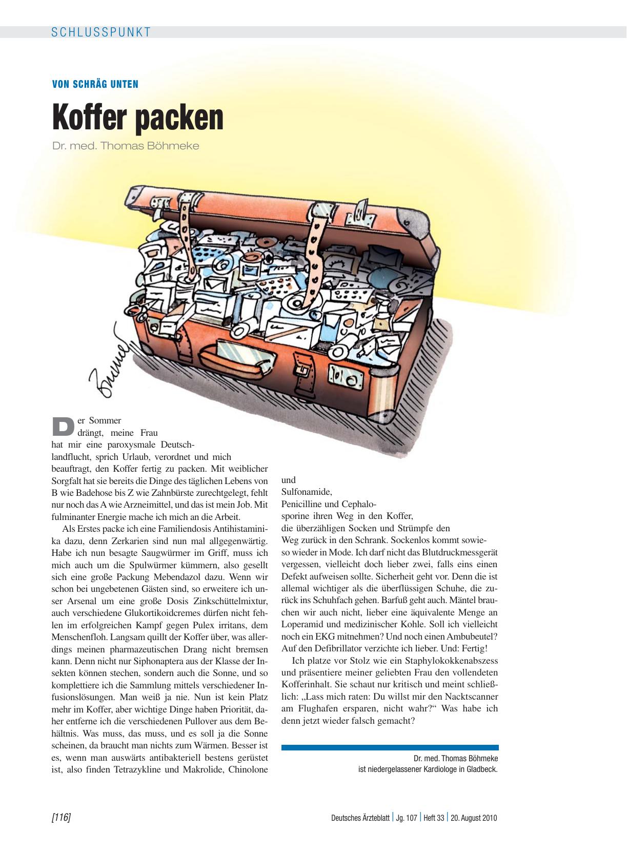 Vorschauseite 1: Von schräg unten: Koffer packen