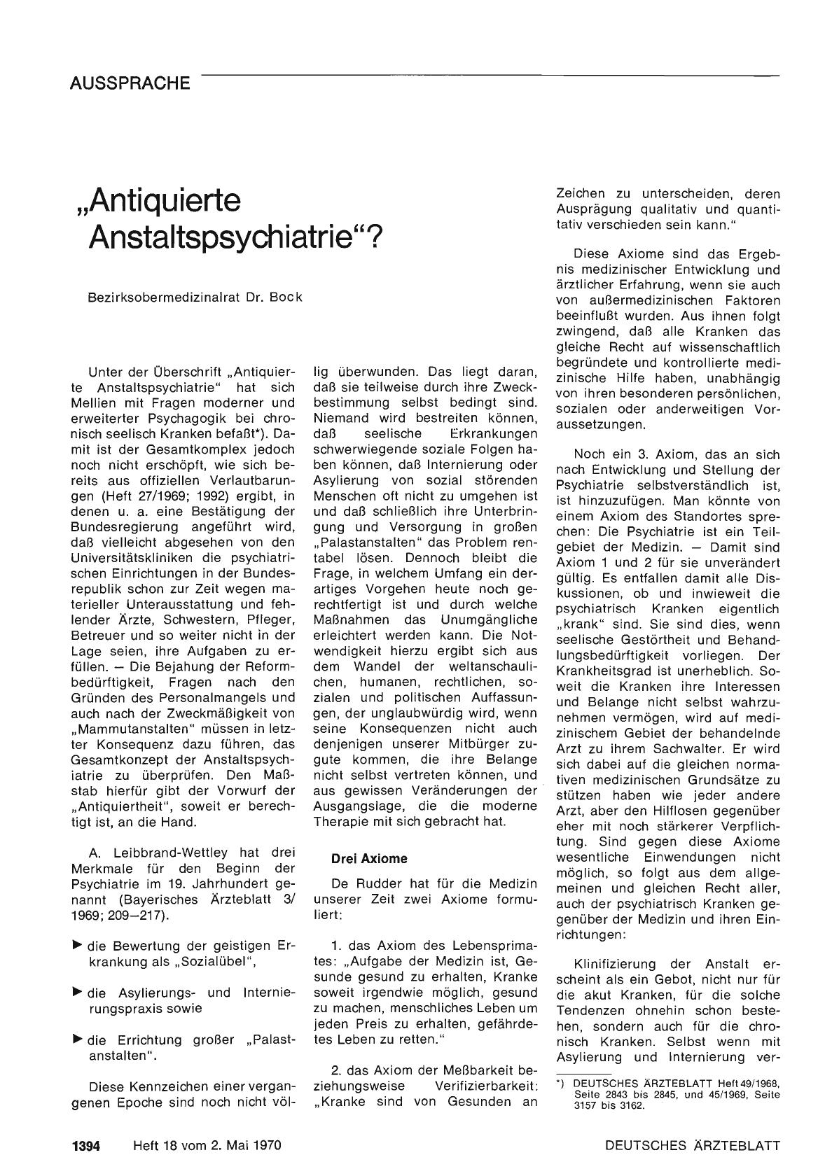 Vorschauseite 1: Antiquierte Anstaltspsychiatrie"?