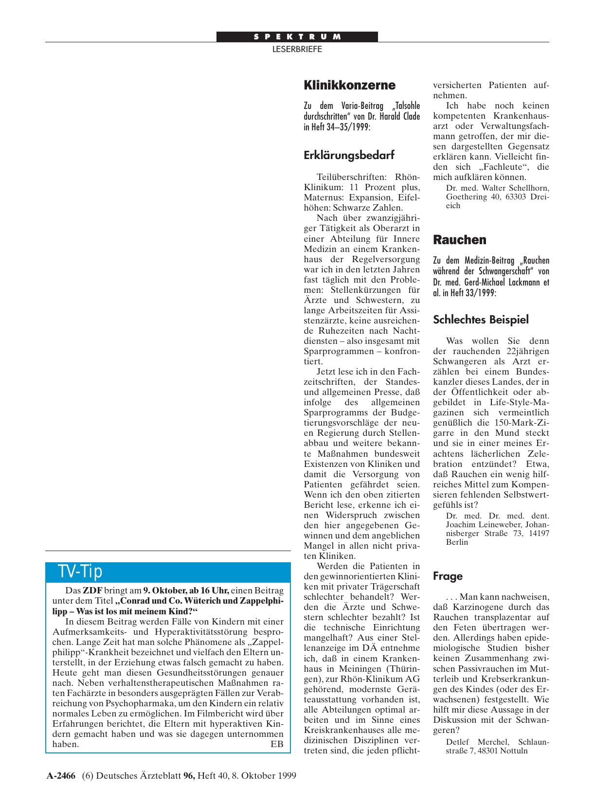 Vorschauseite 1: Rauchen: Frage