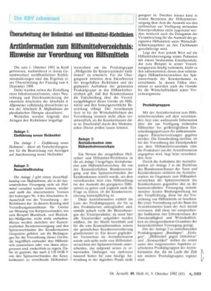 Vorschauseite 1: Überarbeitung der Heilmittelund Hilfsmittel-Richtlinien Arztinformation zum Hilfsmittelverzeichnis: Hinweise zur Verordnung von Hilfsmitteln
