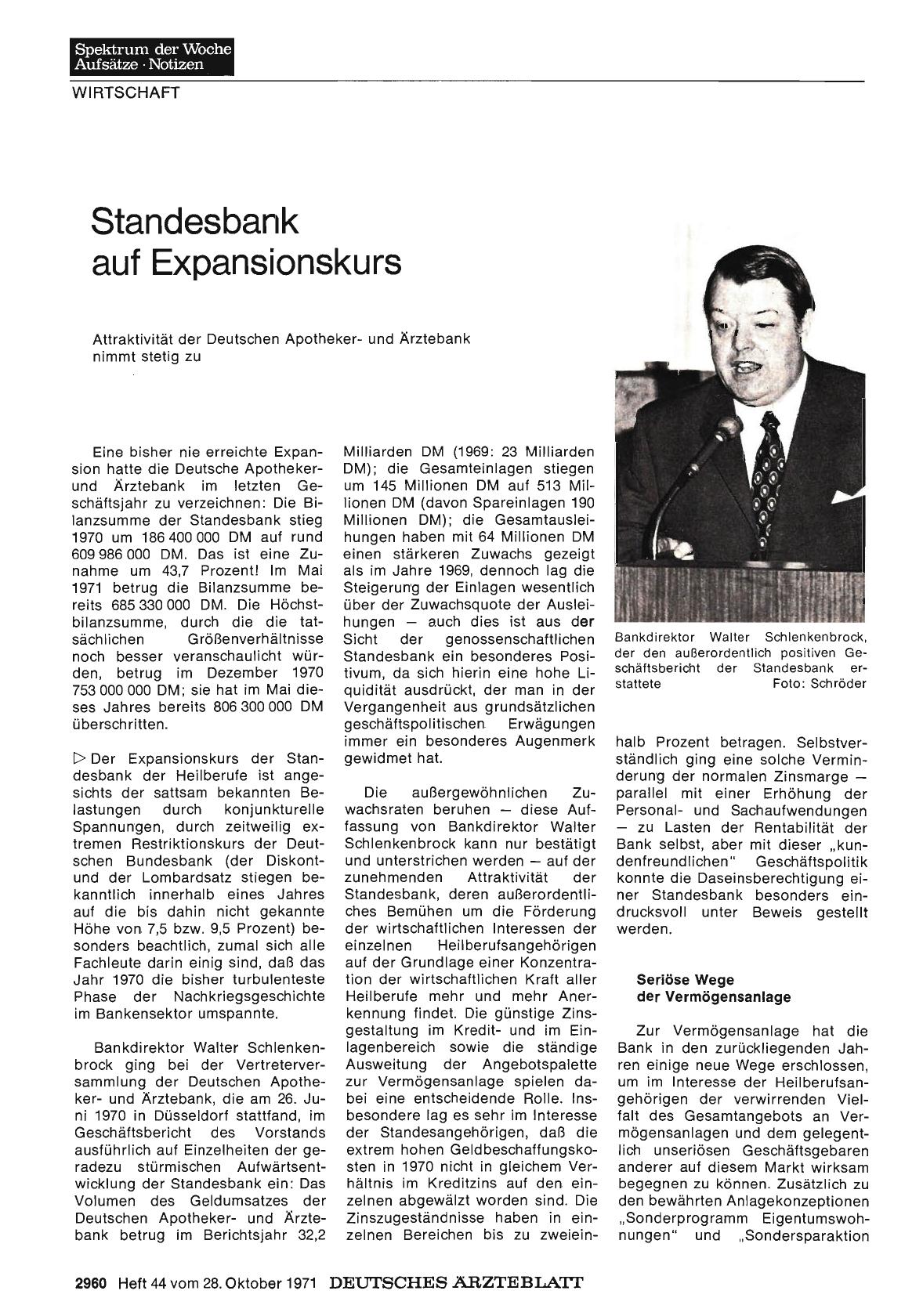 Vorschauseite 1: Standesbank auf Expansionskurs