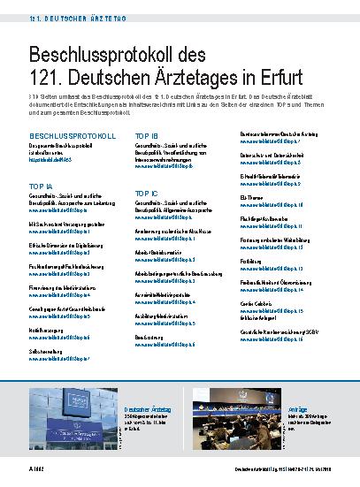 Vorschauseite 1: Beschlussprotokoll des 121. Deutschen Ärztetages in Erfurt