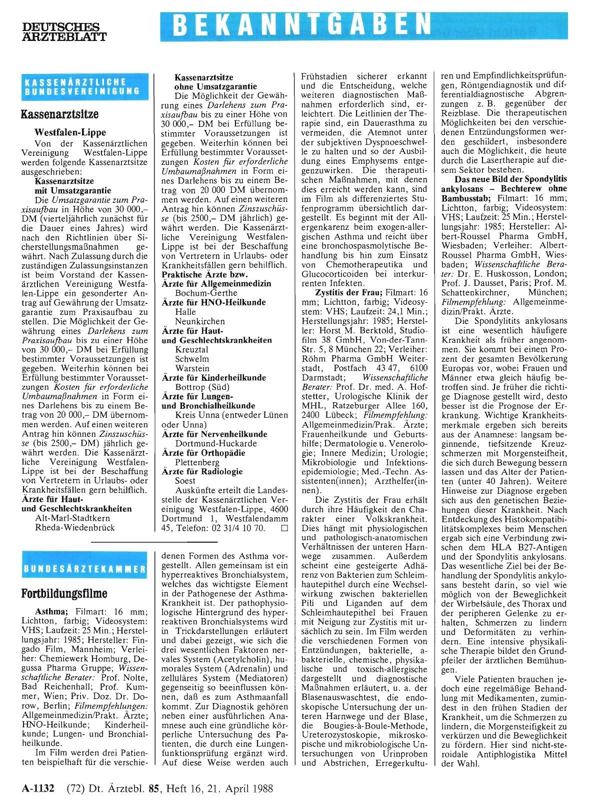 Vorschauseite 1: Kassenarztsitze