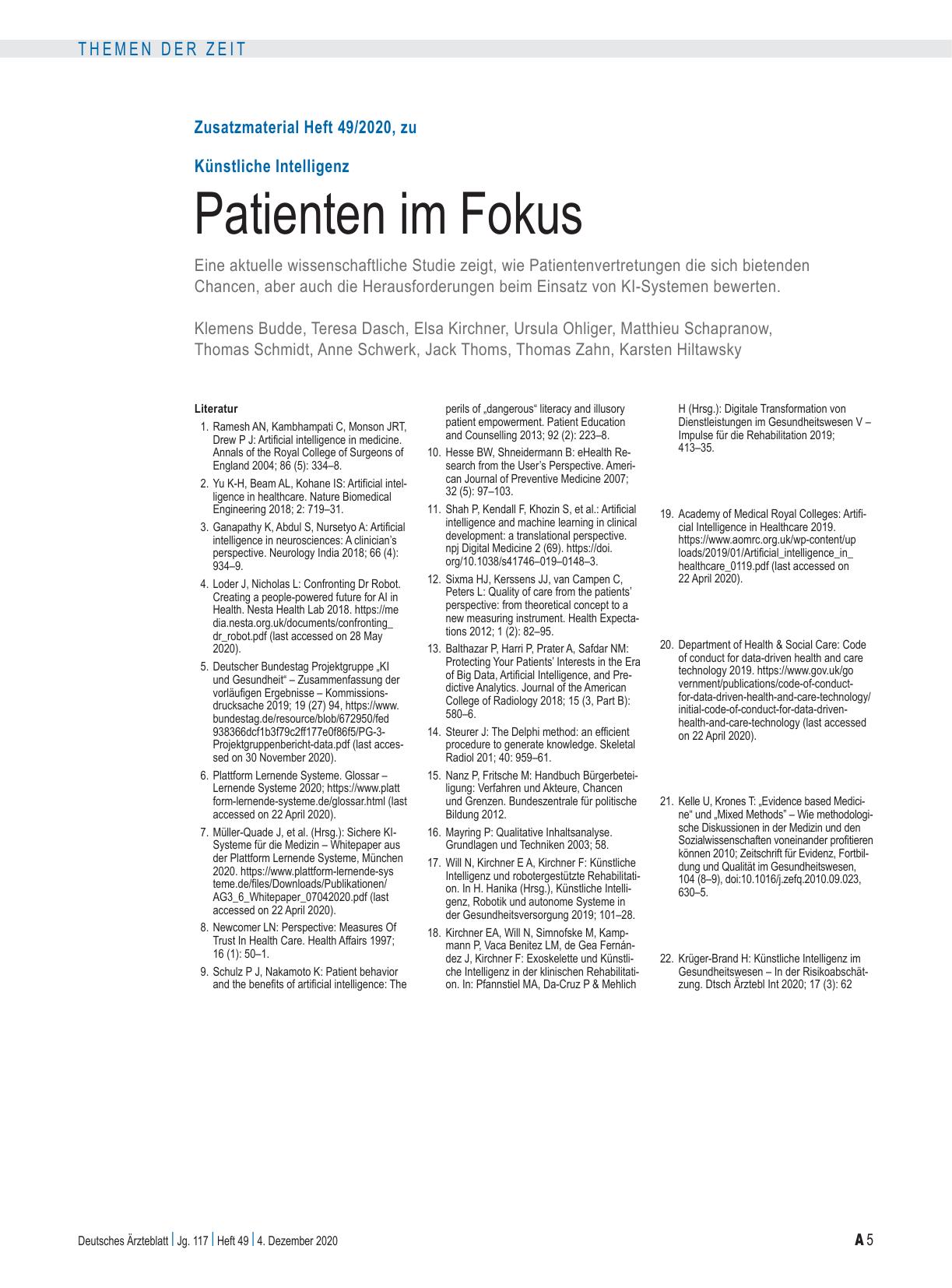 Vorschauseite 5: Künstliche Intelligenz: Patienten im Fokus