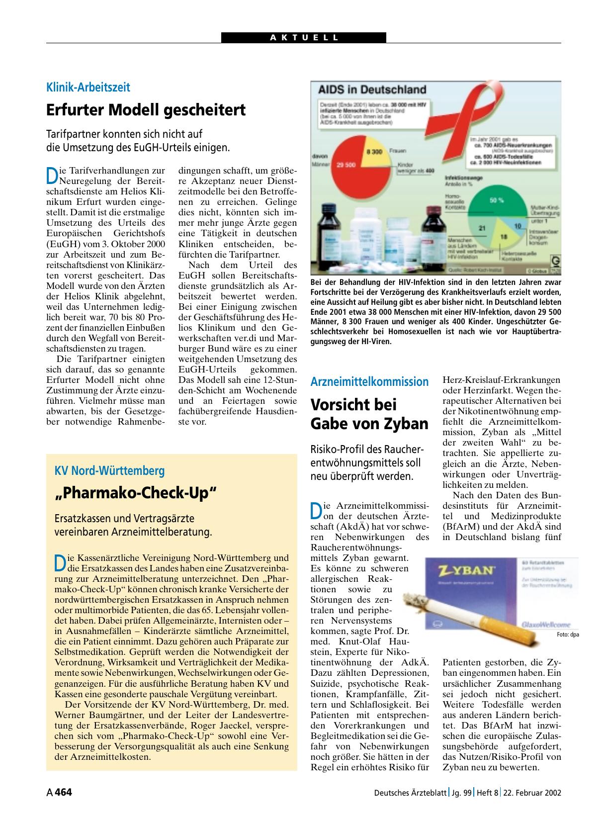 Vorschauseite 1: AIDS in Deutschland