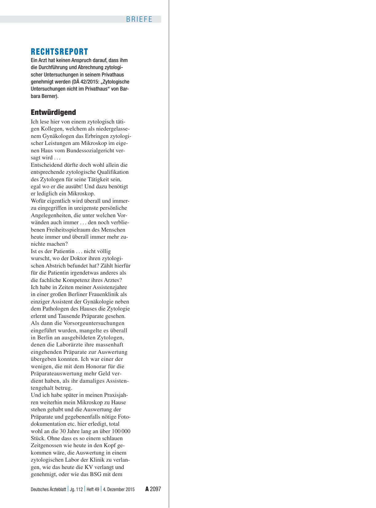 Vorschauseite 1: Rechtsreport: Entwürdigend