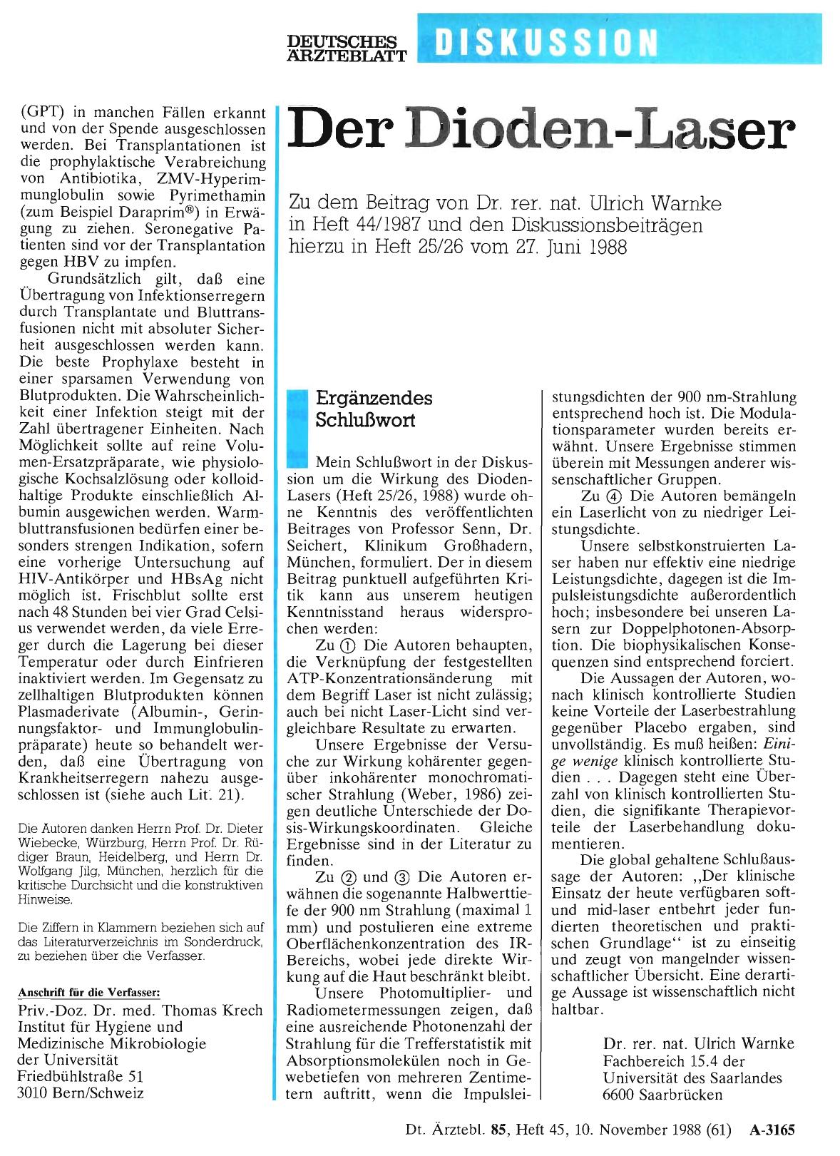 Vorschauseite 1: Der Dioden-Laser: Ergänzendes Schlußwort