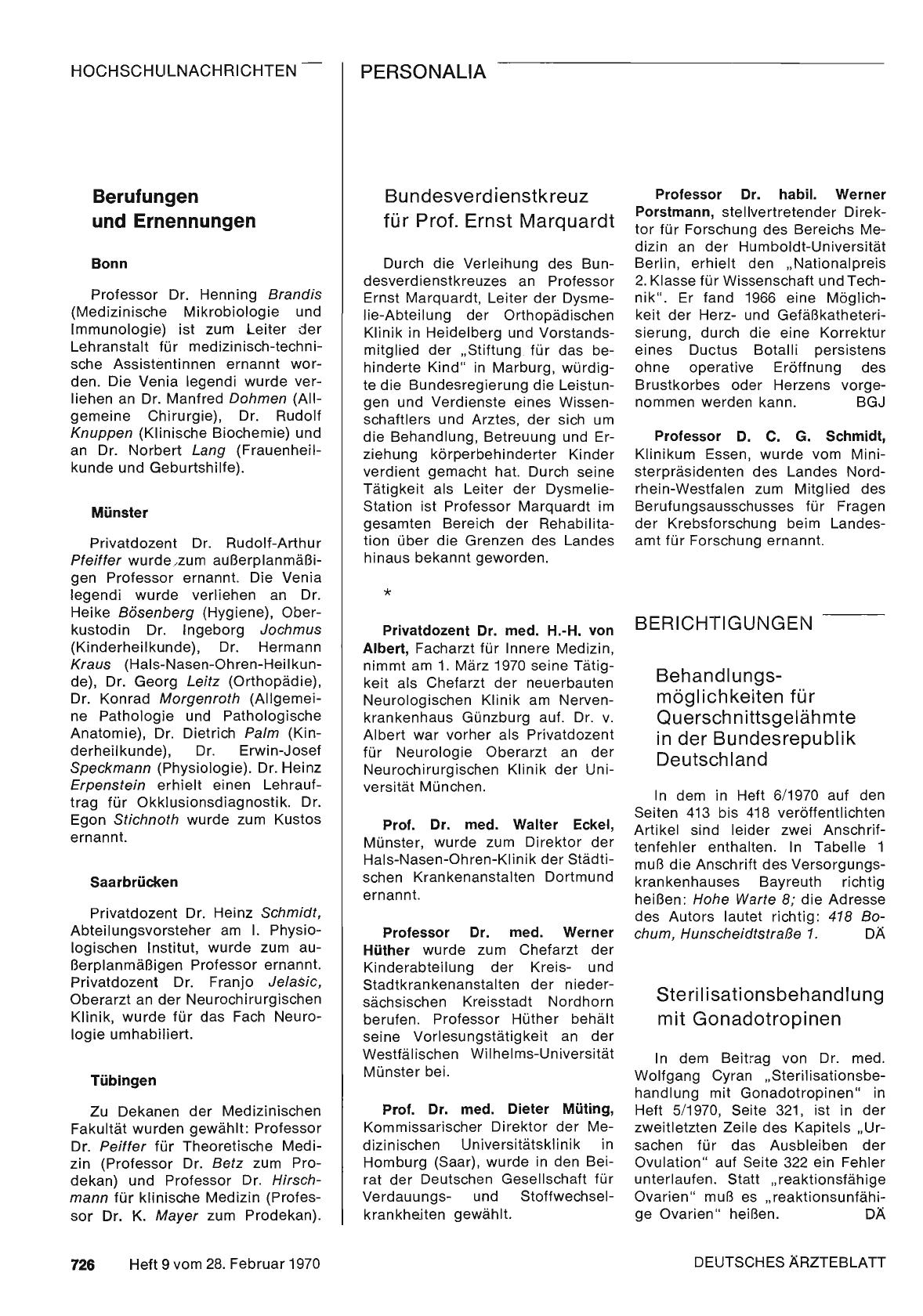 Vorschauseite 1: Dr. med. H. -H. von Albert/ Prof. Dr. med. Walter Eckel/ Professor Dr. med. Werner Hüther/ Prof. Dr. med. Dieter Müting/ Professor Dr. habil. Werner Porstmann/ Professor D. C. G.…