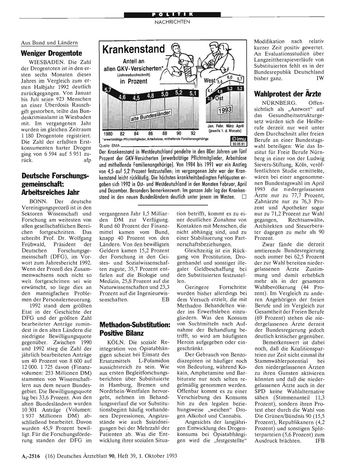 Vorschauseite 1: Methadon-Substitution: Positive Bilanz