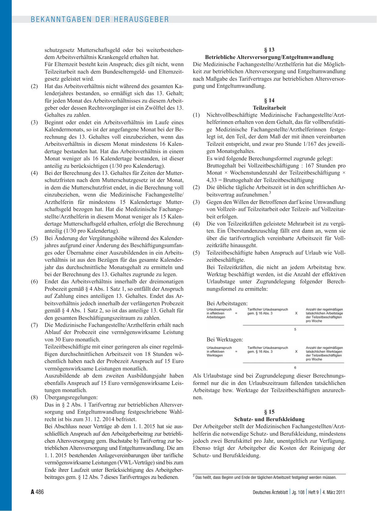 Vorschauseite 3: Manteltarifvertrag für Medizinische Fachangestellte/Arzthelferinnen