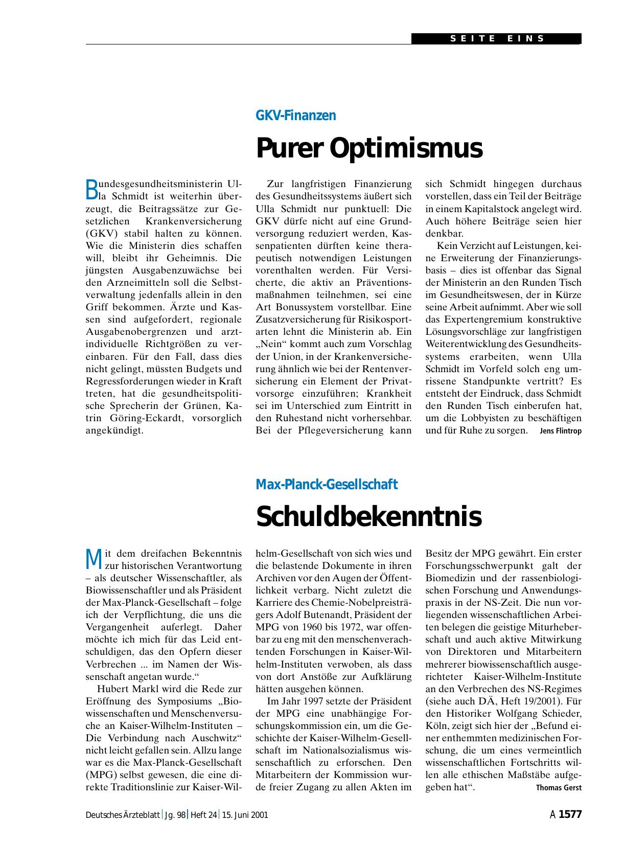 Vorschauseite 1: GKV-Finanzen: Purer Optimismus