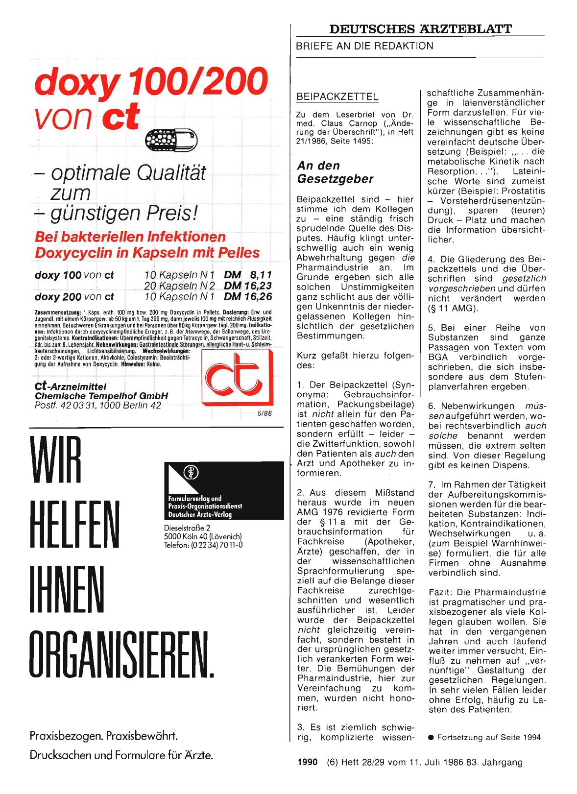 Vorschauseite 1: BEIPACKZETTEL: An den Gesetzgeber