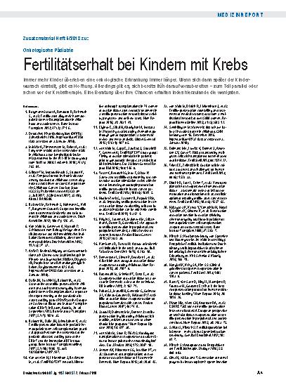Vorschauseite 4: Pädiatrische Onkologie: Fertilitätserhalt bei Kindern mit Krebs