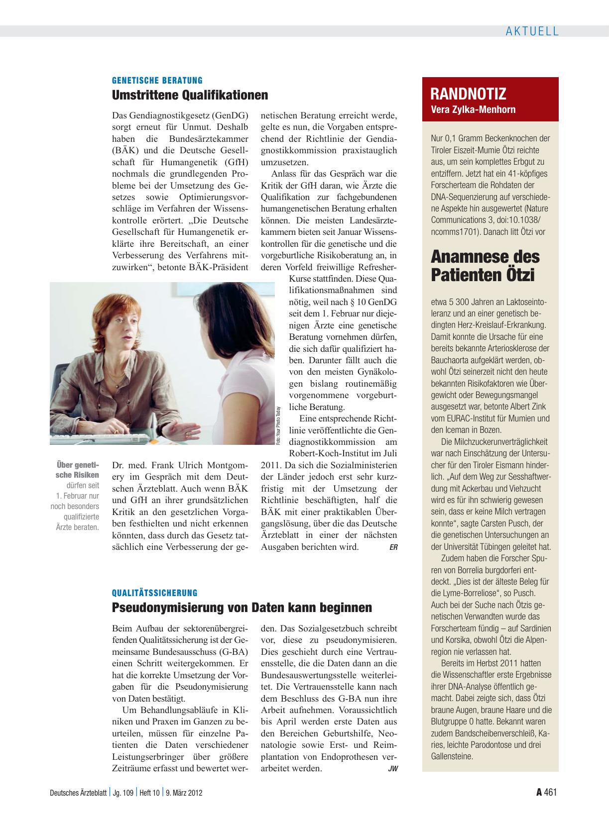 Vorschauseite 1: Qualitätssicherung: Pseudonymisierung von Daten kann beginnen