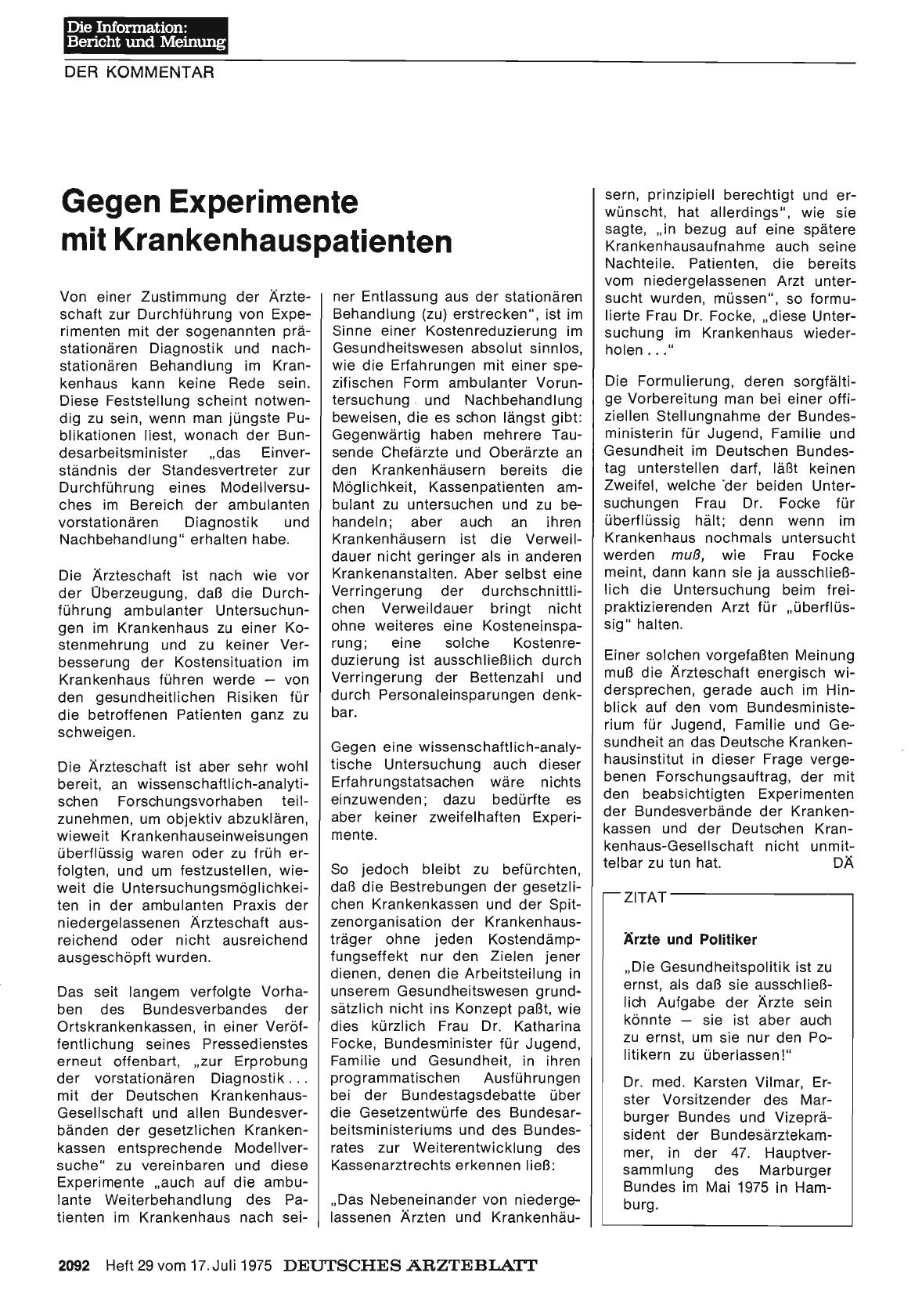 Vorschauseite 1: Ärzte und Politiker