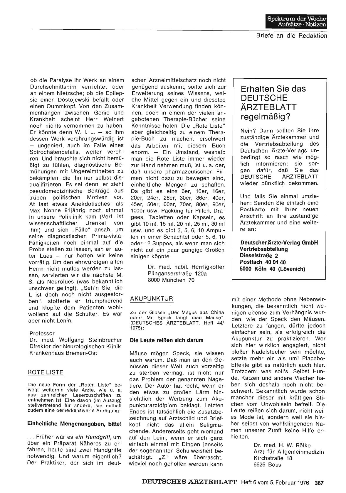 Vorschauseite 1: AKUPUNKTUR: Die Leute reißen sich darum