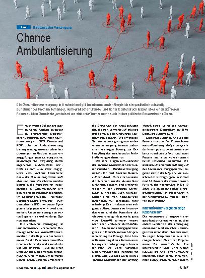 Vorschauseite 1: Medizinische Versorgung: Chance Ambulantisierung